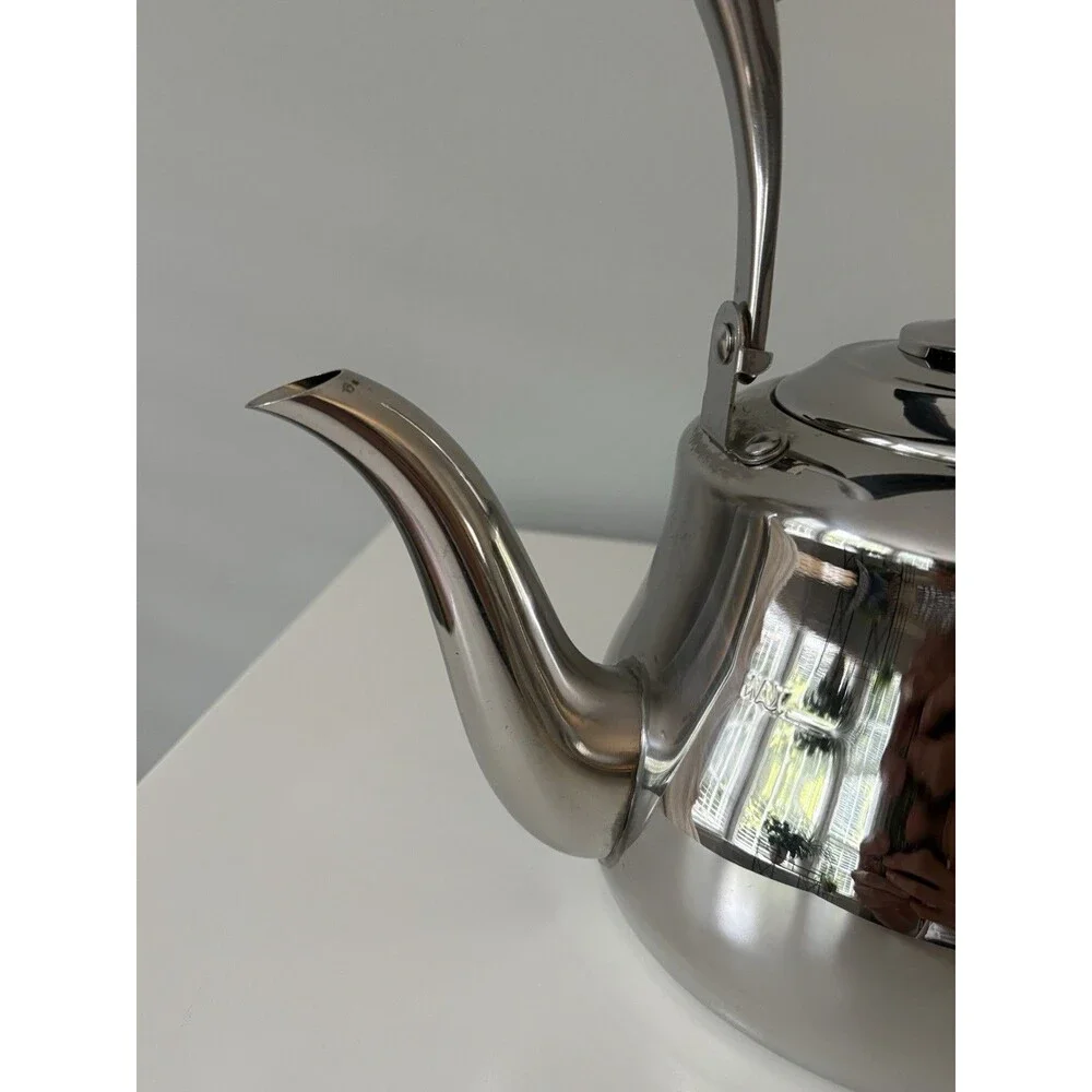 Potobelo Stainless Steel Tea Kettle Swan Neck Black Handle Stovetop Leak Proof